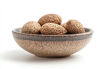 Bowl of Almonds Nuts in Ceramic Bowl Healthy Snack Food Photography