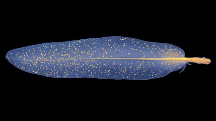 Fototapeta premium Microscopic View of Bird Feather with Yellow Pollen Grains