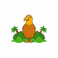 A image of a golden eagle in a jungle cartoon vector illustration