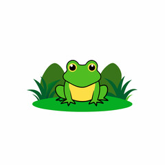 A image of a frog in a jungle cartoon vector illustration