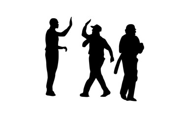 Cricket Vector Logo Design.Cricket player logo design vector. Icon Symbol. Template Illustration
