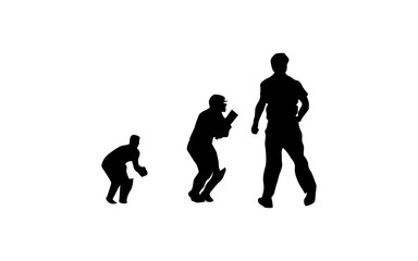 Cricket Vector Logo Design.Cricket player logo design vector. Icon Symbol. Template Illustration
