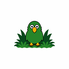 A image of a kakapo in a jungle cartoon vector illustration