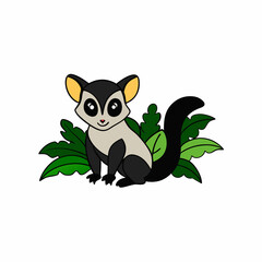 A image of a sugar glider in a jungle cartoon vector illustration