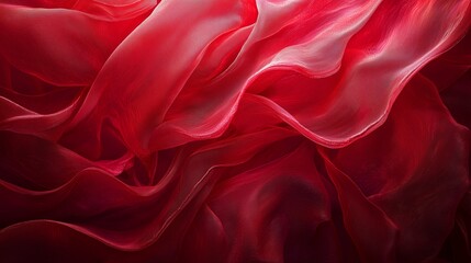 Fototapeta premium Flowing Red Fabric with Silky Texture and Soft Shadows