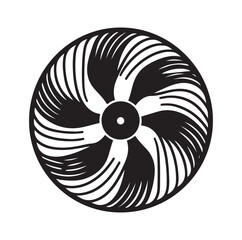 fan propeller silhouette vector illustration