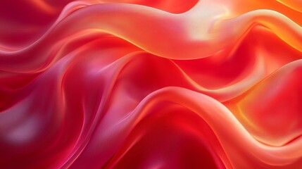 Obraz premium Soft and Flowing Silk Fabric Texture in Vibrant Red and Orange Shades