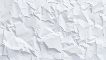 Obraz premium Crumpled white paper texture with creases and wrinkles, design, background, blank
