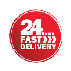 24hours fast delivery  stamp  vector design