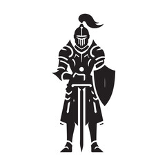 Knights In Armor silhouette vector illustration