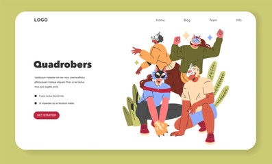 Fototapeta premium Quadrobers. Flat Vector Illustration