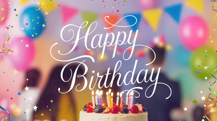 Naklejka premium Handwritten phrase Happy Birthday. Vector design for posters and greeting cards