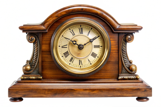 antique clock isolated on white