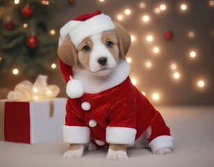 santa claus with christmas tree