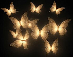golden butterfly on black