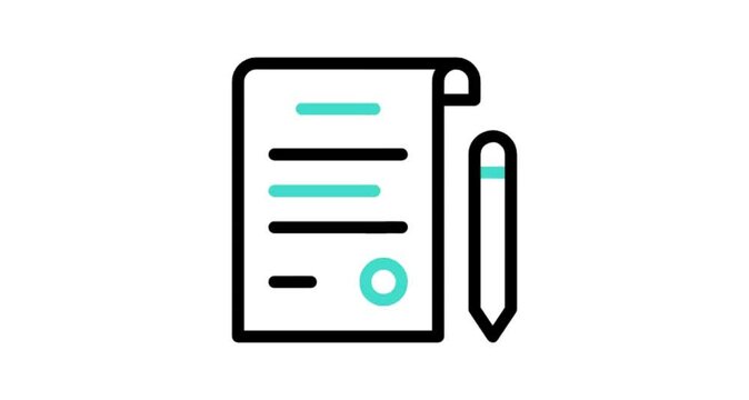 illustration of a notebook and pen