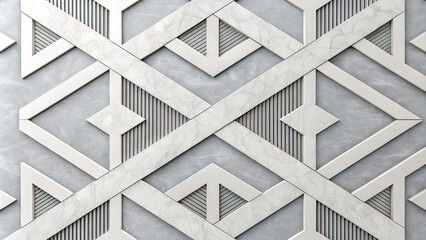 Fototapeta premium Abstract geometric white and gray background. Vector, illustration