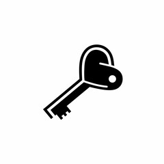 Vector illustration of a heart-shaped key icon. Representing the theme of love, security, romance, and symbolic relationships, designed in a minimalist and modern style.
