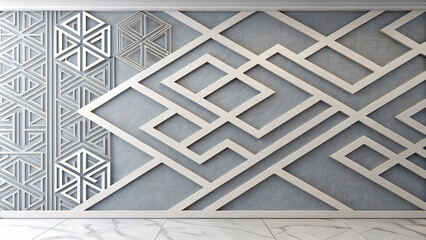 Obraz premium Abstract geometric white and gray background. Vector, illustration