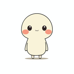 Cute Cartoon Character with Big Eyes and Rosy Cheeks Illustration