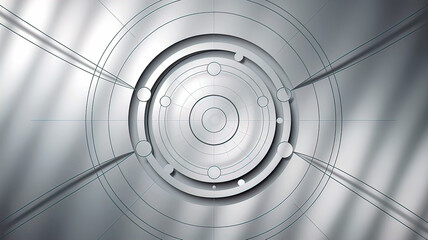 Fototapeta premium Abstract blue gray background with dynamic circular lines with glare.