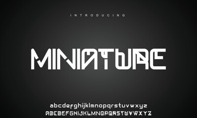 Creative font. Modern abstract digital tech font. Logo creative font, type, technology, movie, digital, music, movie. Fonts and illustration in vector format.
