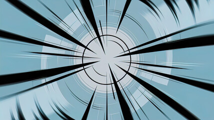 Abstract blue gray background with dynamic circular lines with glare.