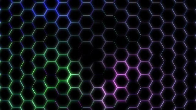 plan fixe arri&egrave;re plan pour usage graphique avec des animations de lumi&egrave;res nuanc&eacute;es de tons color&eacute;s et festifs, avec zoom avant, 3 couleurs de f&ecirc;tes se m&ecirc;lent &agrave; l'animation graphique, sortie vid&eacute;o su
