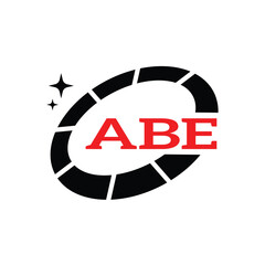 ABE Creative Circular Logo Design in Blue and Black for Corporate Branding and Technology, ABE Blue and Black Tech Logo with Circular Elements for Branding & Visual Identity, ABE LOGO, ABE vector Logo