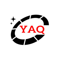 YAQ Creative Circular Logo Design in Blue and Black for Corporate Branding and Technology, YAQ Blue and Black Tech Logo with Circular Elements for Branding and Visual Identity, YAQ LOGO, YAQ vector 