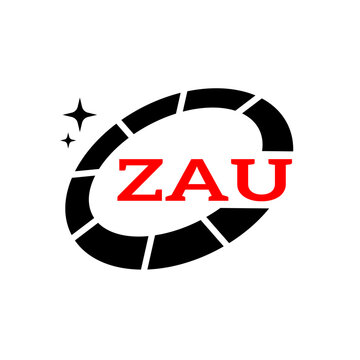 ZAU Creative Circular Logo Design in Blue and Black for Corporate Branding and Technology, ZAU Blue and Black Tech Logo with Circular Elements for Branding and Visual Identity, ZAU LOGO, ZAU vector 