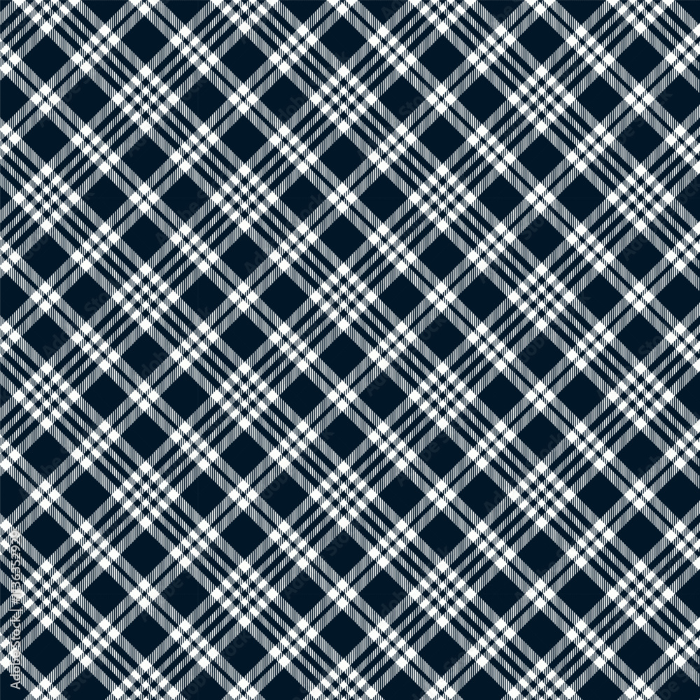 Sticker plaid with twill weave repeat pattern.checkered tartan gingham seamless pattern in black and white.g