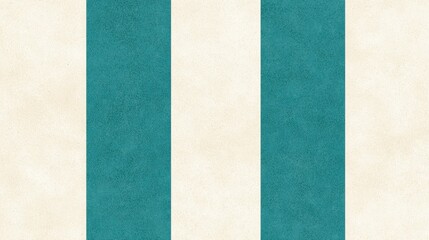 Fototapeta premium Vertical Stripes in Teal and Cream on Textured Canvas Background