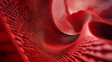 Abstract geometric red patterns with depth effects