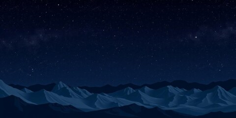 Fototapeta premium Moon landscape background with glowing stars, mountains, and craters in the distance under a beautiful night sky, lunar, galaxy, craters