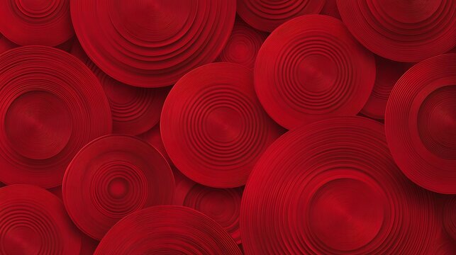 Radiant red circles forming a seamless pattern