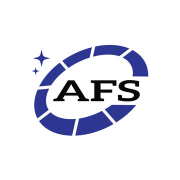 AFS Creative Circular Logo Design in Blue and Black for Corporate Branding and Technology, AFS Blue and Black Tech Logo with Circular Elements for Branding and Visual Identity, AFS LOGO, AFS vector 