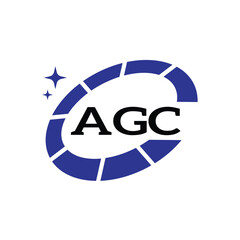 AGC Creative Circular Logo Design in Blue and Black for Corporate Branding and Technology, AGC Blue and Black Tech Logo with Circular Elements for Branding and Visual Identity, AGC LOGO, AGC vector 