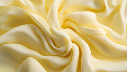 Obraz premium Soft Pale Yellow Fabric Draped in Swirling Folds