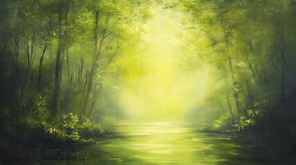 Obraz premium Bright lime green canvas with soft highlights