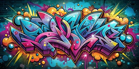 Energetic Street Graffiti with Bold Paint Sprays and Colors