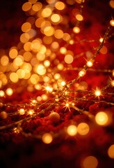 "Golden Glow: A Festive Symphony of Christmas Lights"