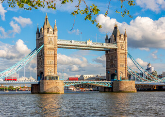 Famous Tower bridge over Thames river, London, UK