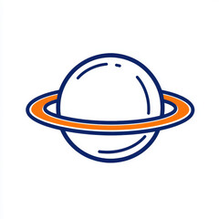 Fototapeta premium Stylized illustration of a planet with rings, showcasing celestial beauty.