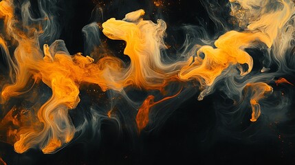 Abstract swirling smoke on a black background