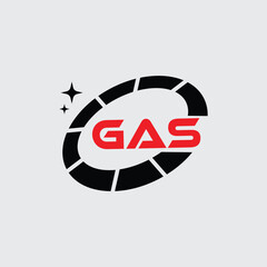 GAS Creative Circular Logo Design in Red and Black for Corporate Branding and Technology, GAS Red and Black Tech Logo with Circular Elements for Branding and Visual Identity, GAS LOGO, GAS vector logo