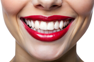 Obraz premium close up of lips with red lips