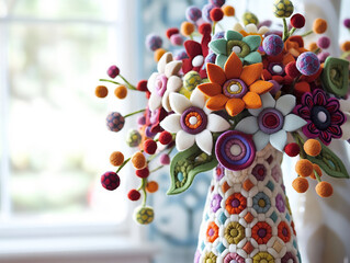  a diy felt flower project showcasing beautifully crafted flowers made fro