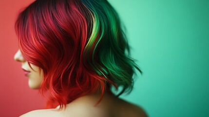 Rich red transitioning to bright green with smooth gradients