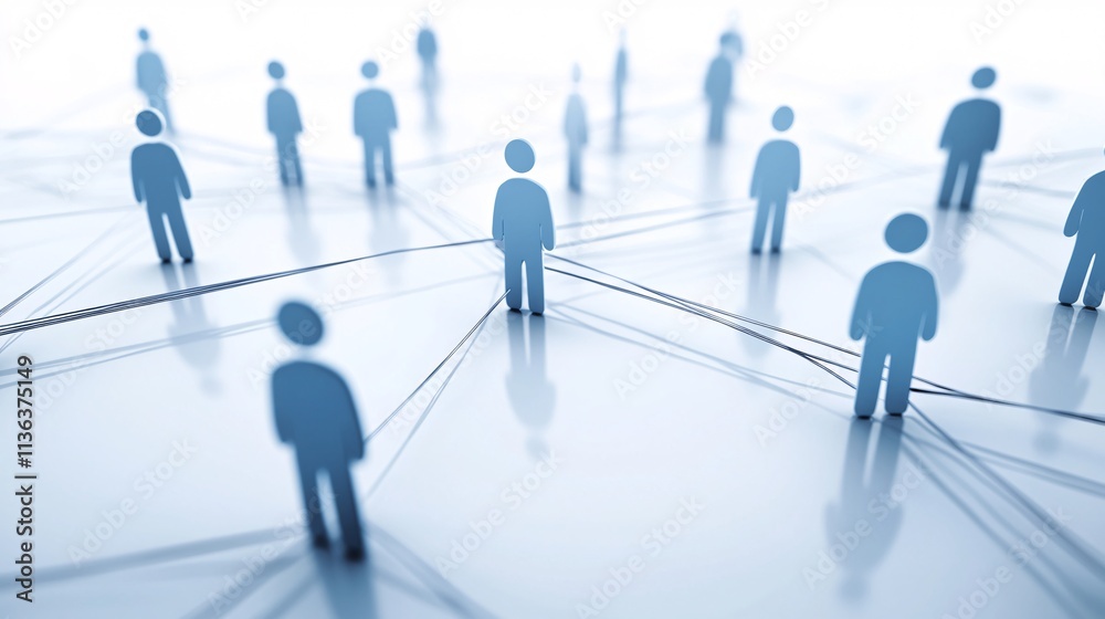 Poster network connecting business people using social media communication platform